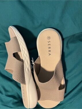 Serra Knit Slide Mules in Taupe